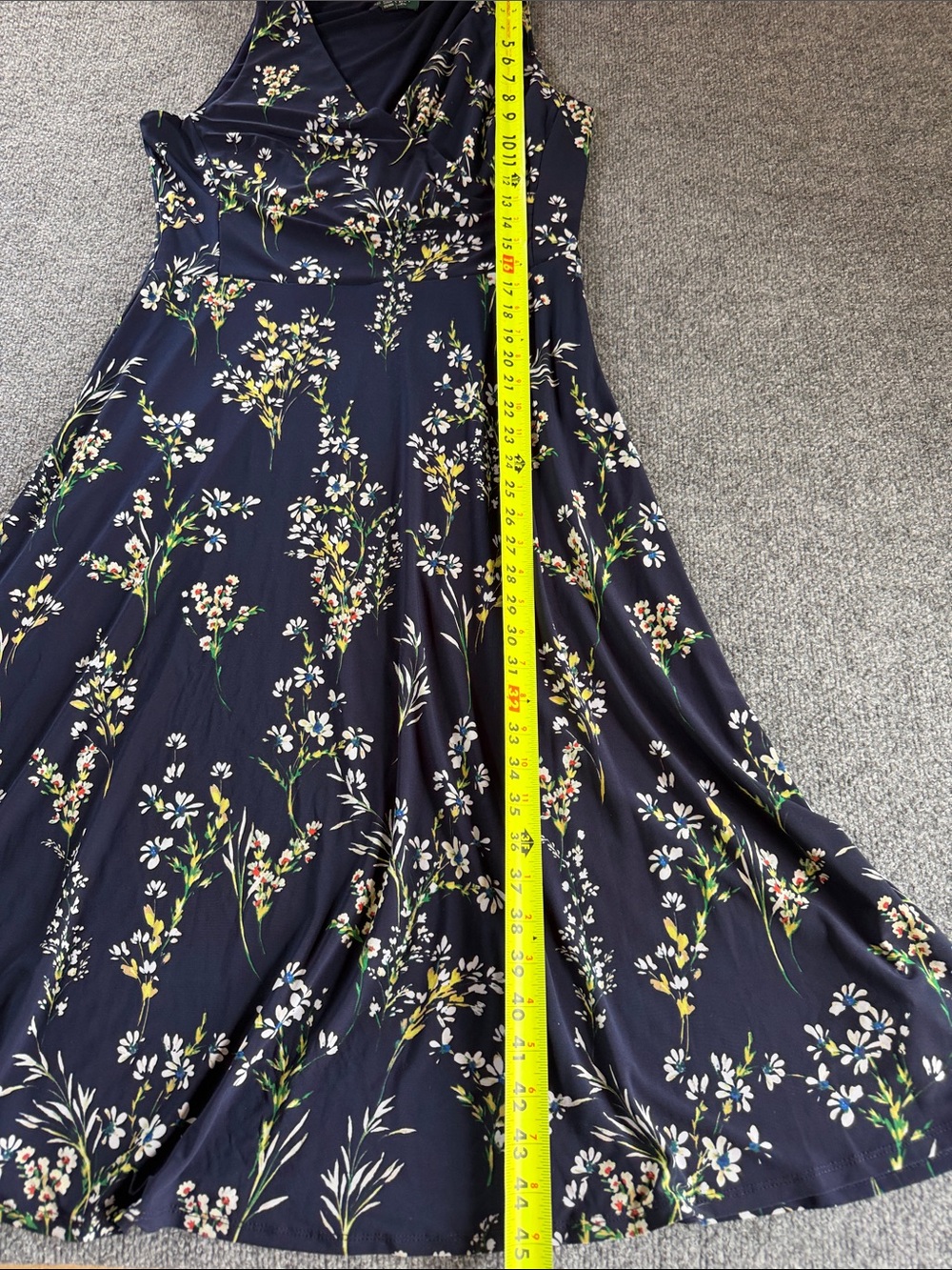 Lauren Ralph Lauren Navy Floral Maxi Dress Size 10 Cottagecore Feminine Preppy - Picture 12 of 14
